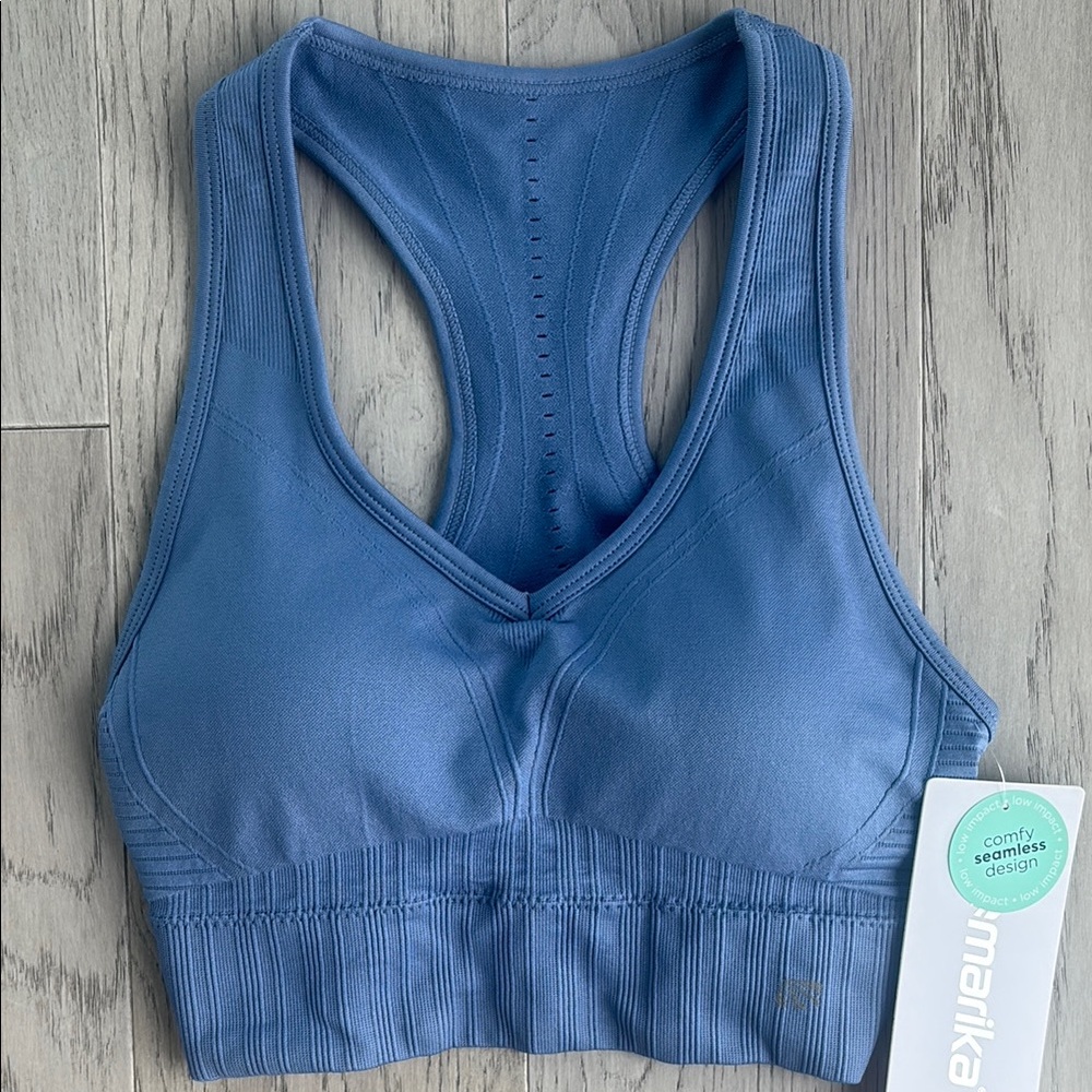 Marika Low Impact Blue Sports Bra XS New